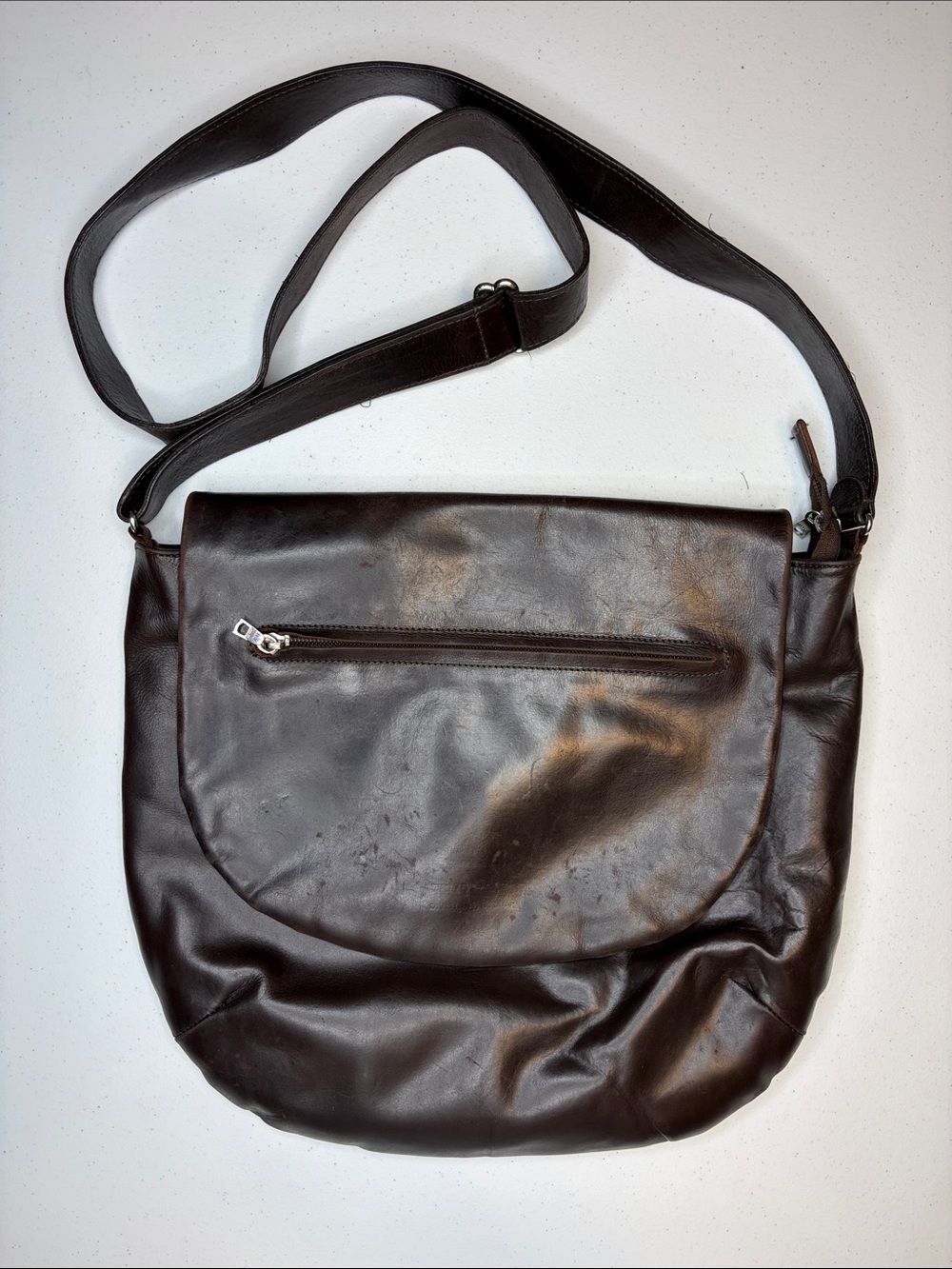 Atelier Noir by Rudsak Vintage Brown Leather Messenger Crossbody Bag